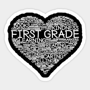 First Grade Teacher - Heart Sticker